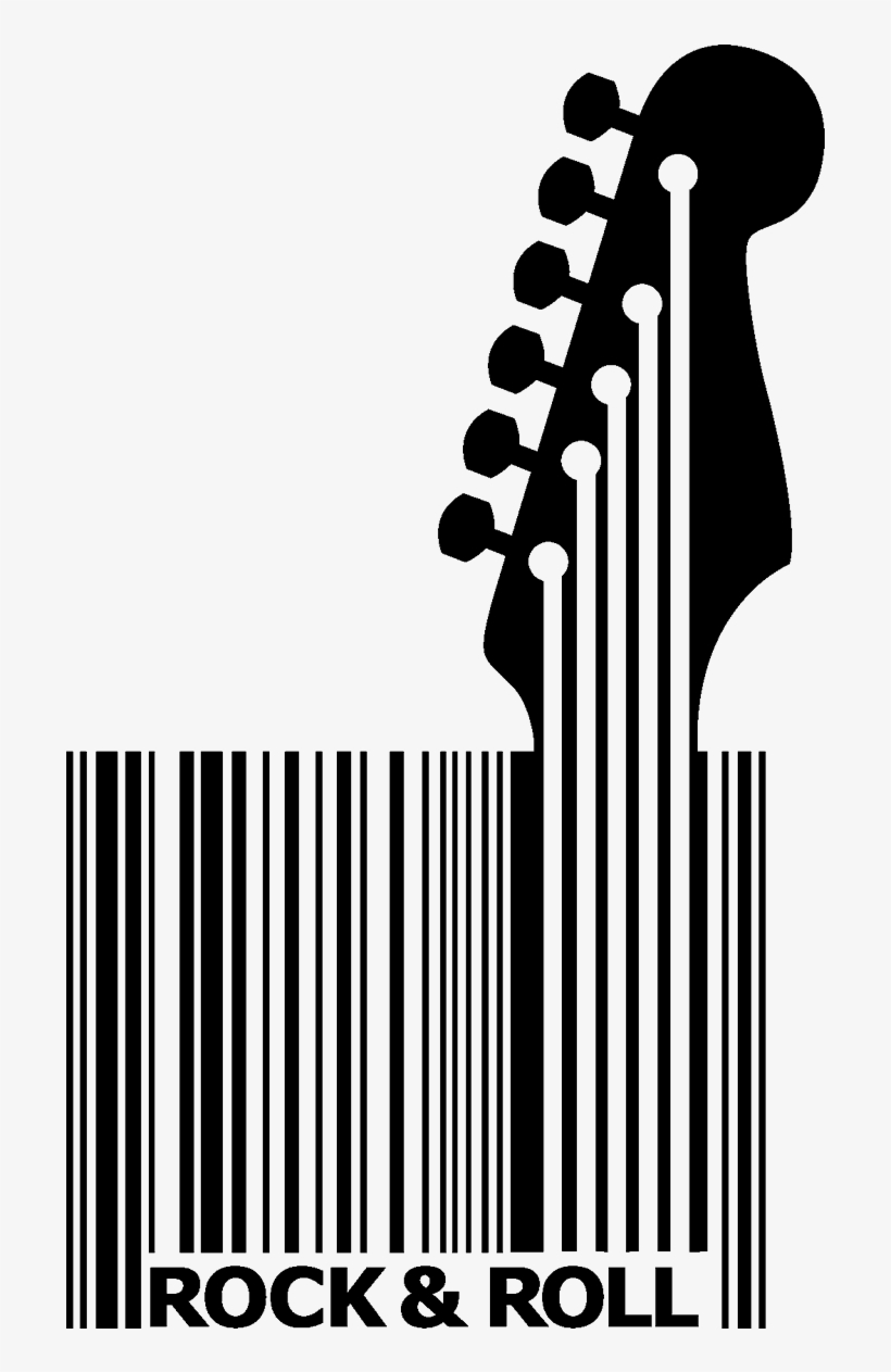 Vinilo Código De Barras Rockero - Guitar Barcode, transparent png download