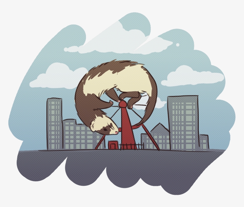 I Read It As Ferret Wheel And Regret Nothing - Cartoon, transparent png download