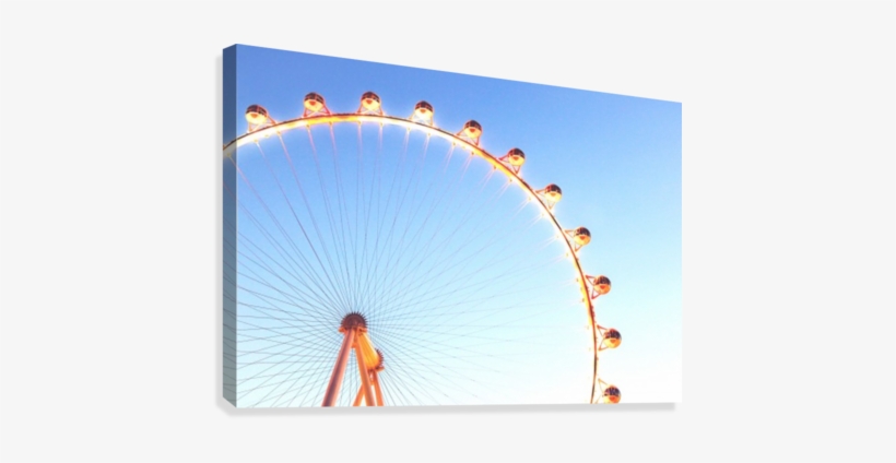 Orange Ferris Wheel In The City With Blue Sky Canvas - Canvas Print, transparent png download