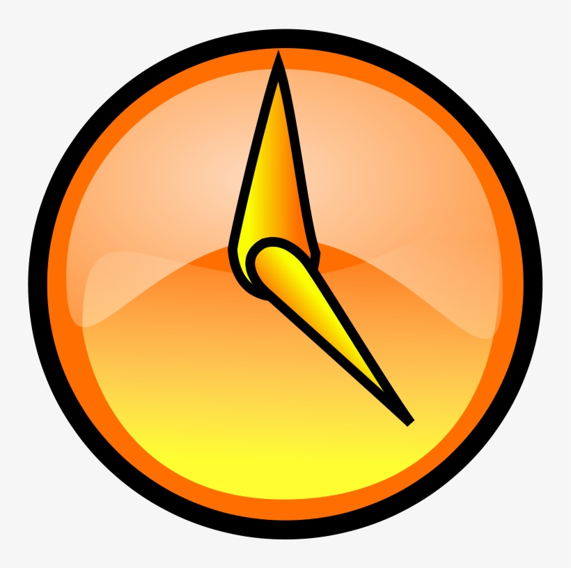 Clock Clip Art Download - Orange Clock Clipart, transparent png download