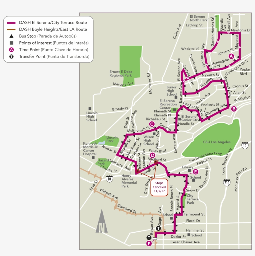 Dash El Sereno/city Terrace Map - El Sereno, Los Angeles, transparent png download
