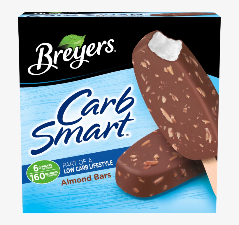 A 6 Pack Carton Of Breyers Carbsmart Almond Bar Front - Breyers Carb Smart Almond Bars, transparent png download