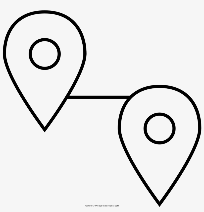 Map Pins Coloring Page - Circle, transparent png download