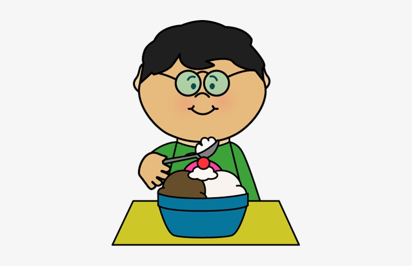 Vanilla Ice Cream In A Cone Cartoon Clipart - Eating Ice Cream Clipart, transparent png download
