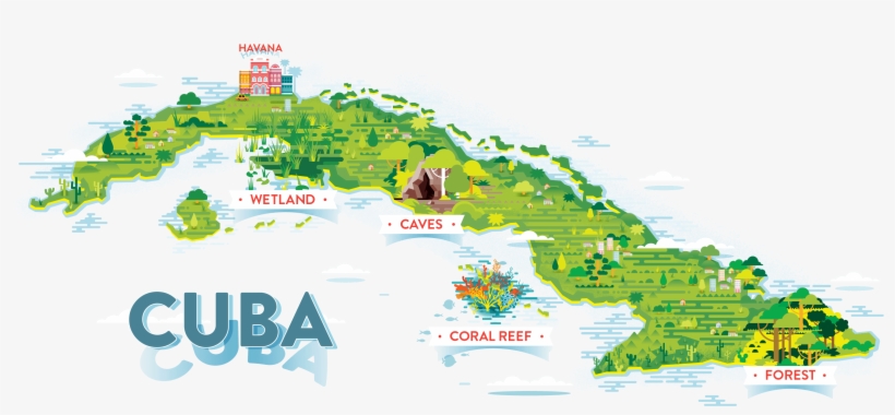 Map Of Cuba - Animals In Cuba Map, transparent png download