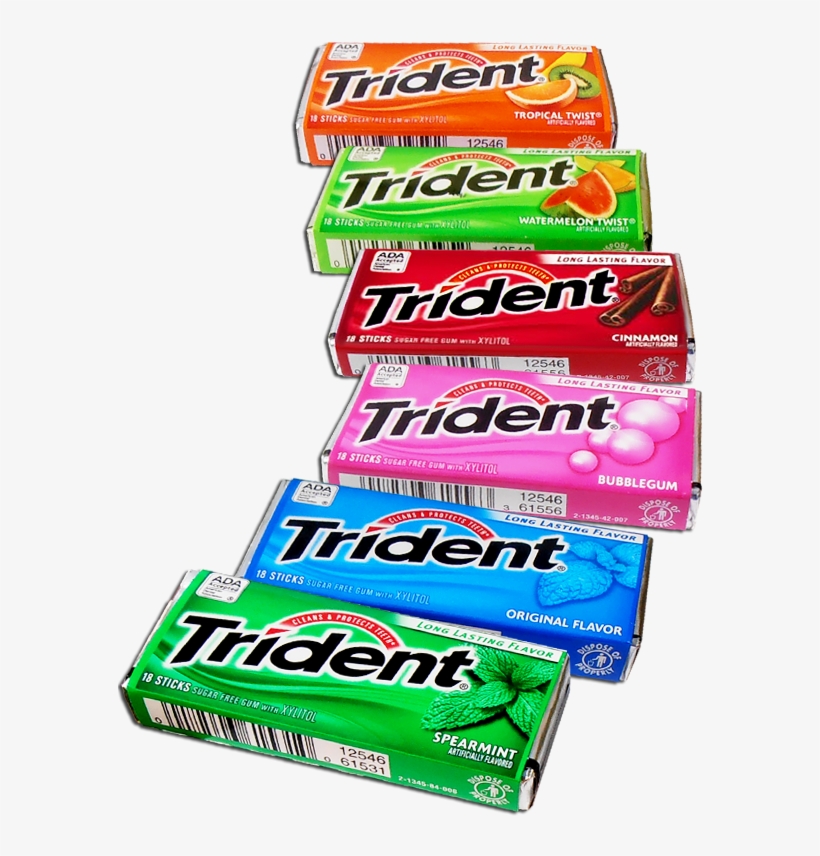 3 Pack - Trident Sugar Free Gum Spearmint 12 Pack (18, transparent png download