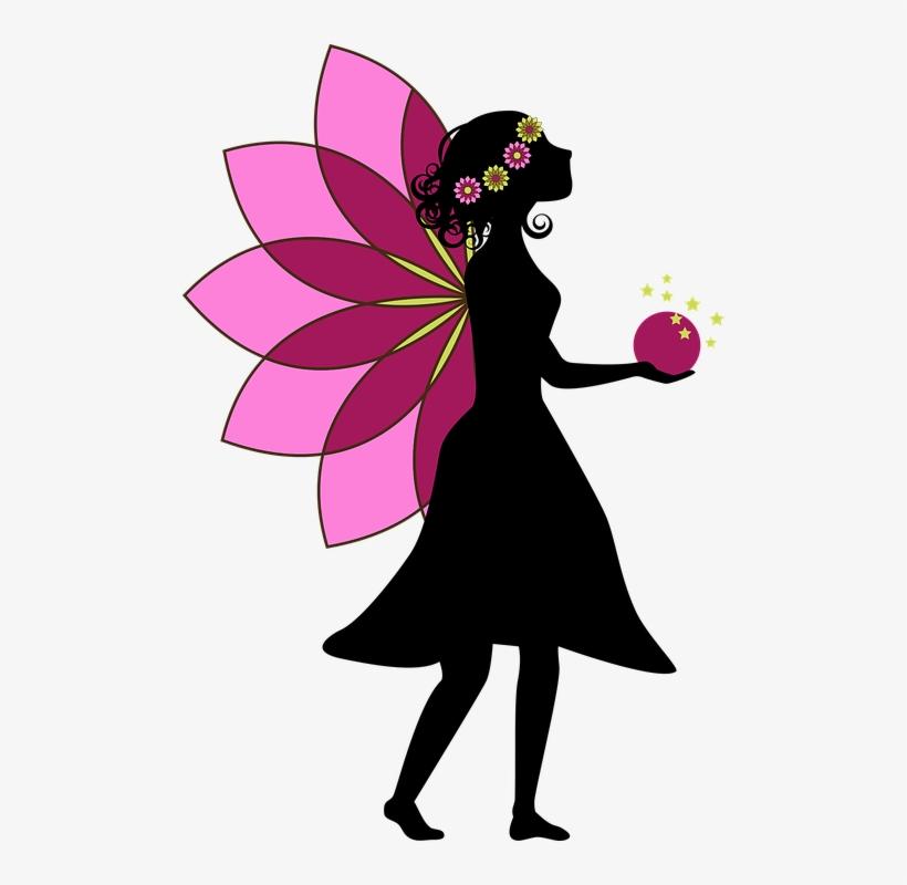 Silhouettes Of Fairies - เงา นางฟ้า สี ดำ, transparent png download
