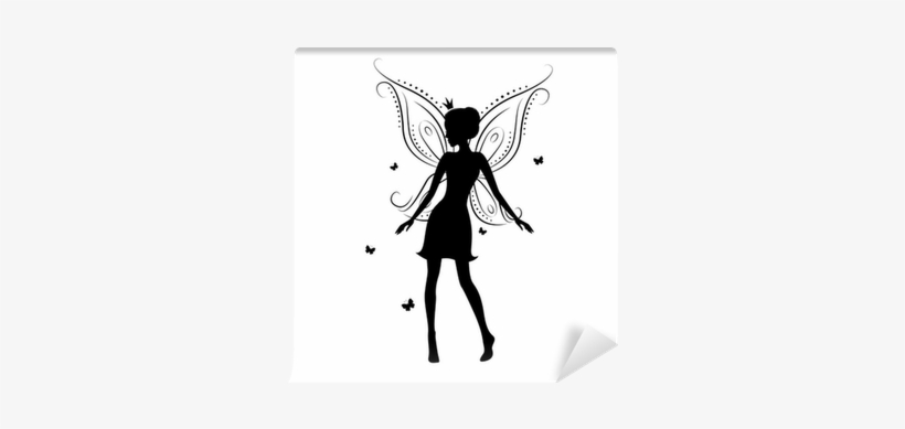 Beautiful Fairy Silhouette On A White Background - Fairy Silhouette White Background, transparent png download