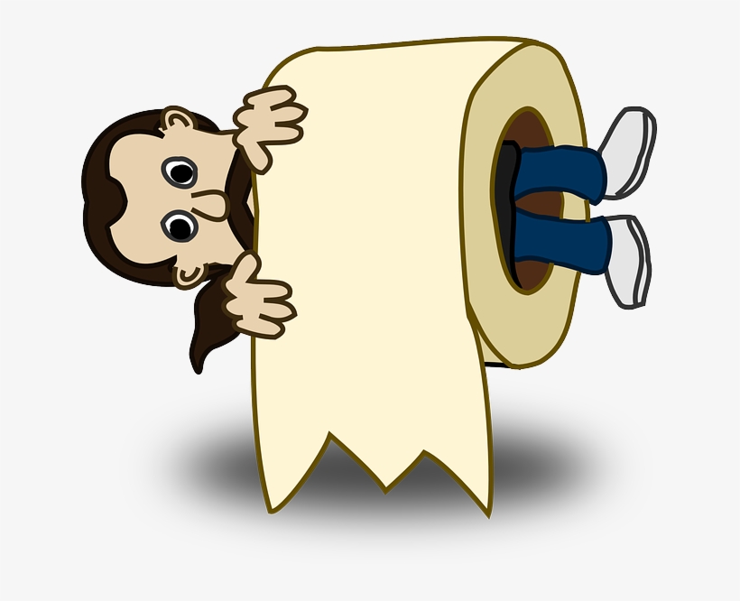 Paper, Man, Cartoon, Toilet, Roll, Comic, Characters - Poop Jokes, transparent png download