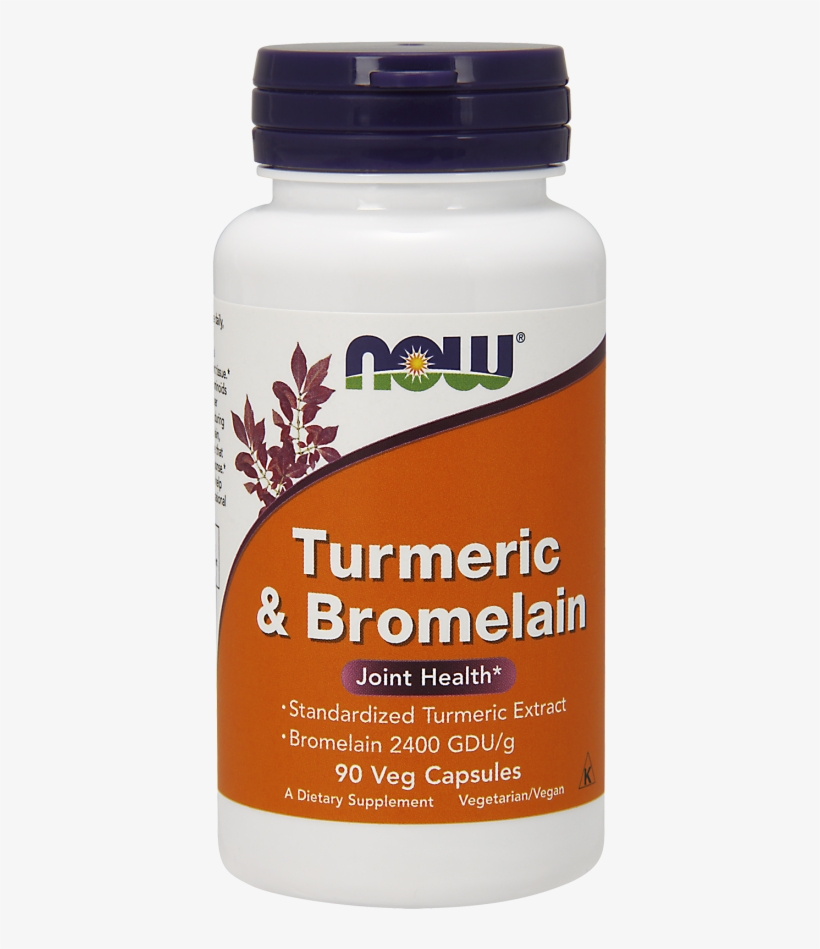 Turmeric & Bromelain Veg Capsules - Now Foods - Turmeric & Bromelain - 90 Vegetarian, transparent png download