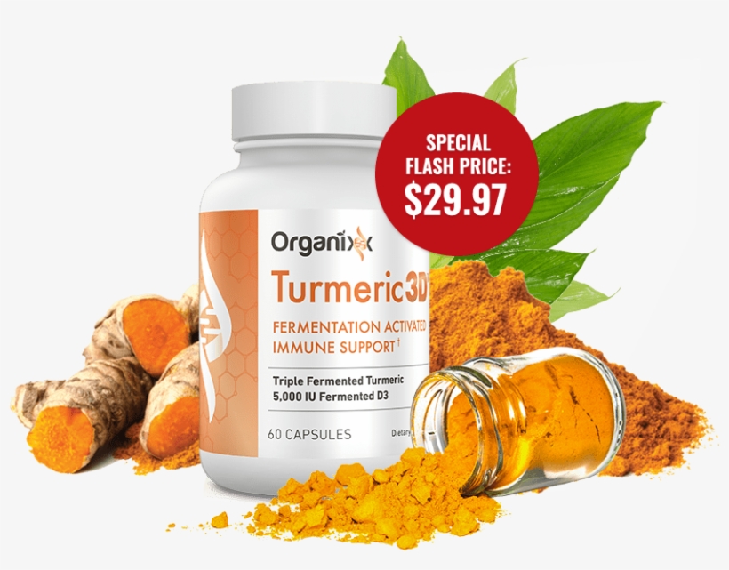List - $59 - 95 Retail - $49 - - Organixx Turmeric 3d - 60 Capsules, transparent png download