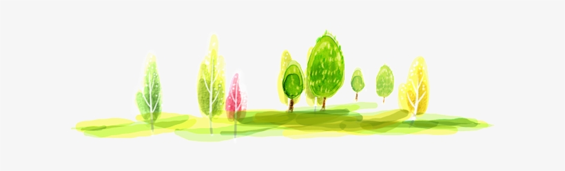 Cartoon Hand Painted Tree Material - Animation, transparent png download
