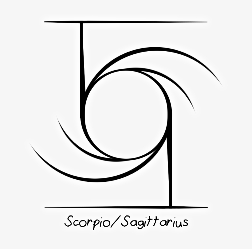 “scorpio/sagittarius” Zodiac Sigil - Line Art, transparent png download