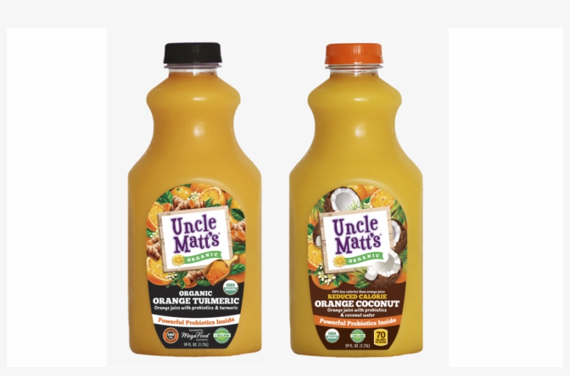 Organic Orange Turmeric And Reduced-calorie Orange - Uncle Matts Organic Juice, Organic, Orange, Pulp Free, transparent png download