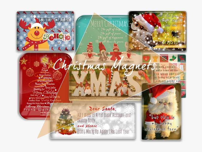 Christmas Magnets - Assorted Christmas And Winter Themed Refrigerator Magnets, transparent png download