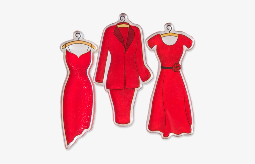Women's Heart Health “red Dress” Acrylic Magnet Set - Dress, transparent png download