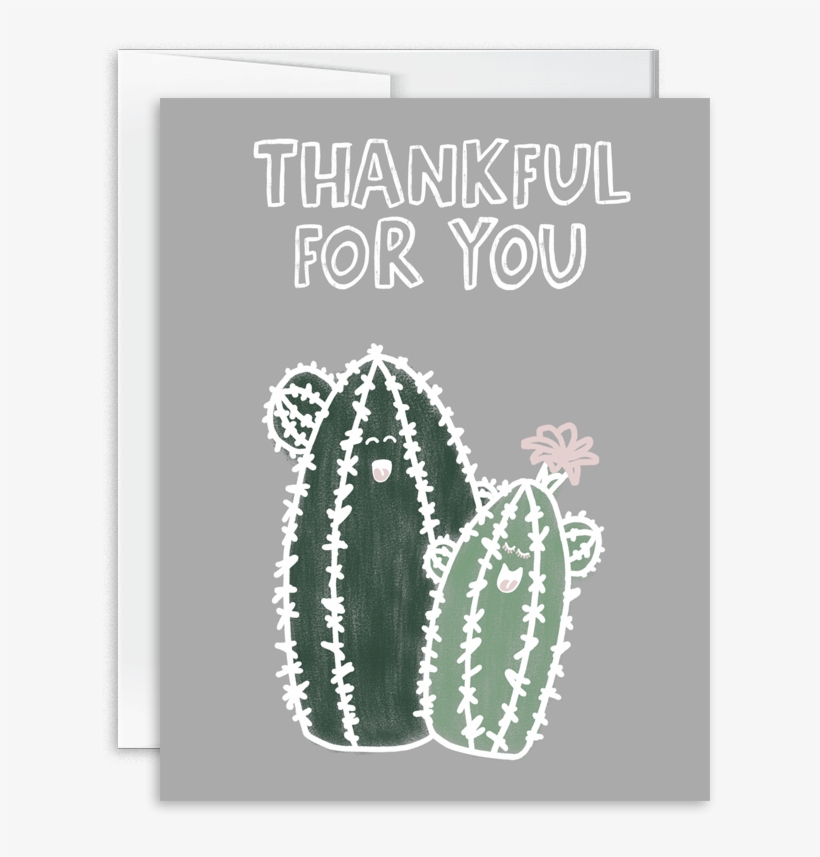 Thankful For You Cacti Greeting Card - Greeting Card, transparent png download