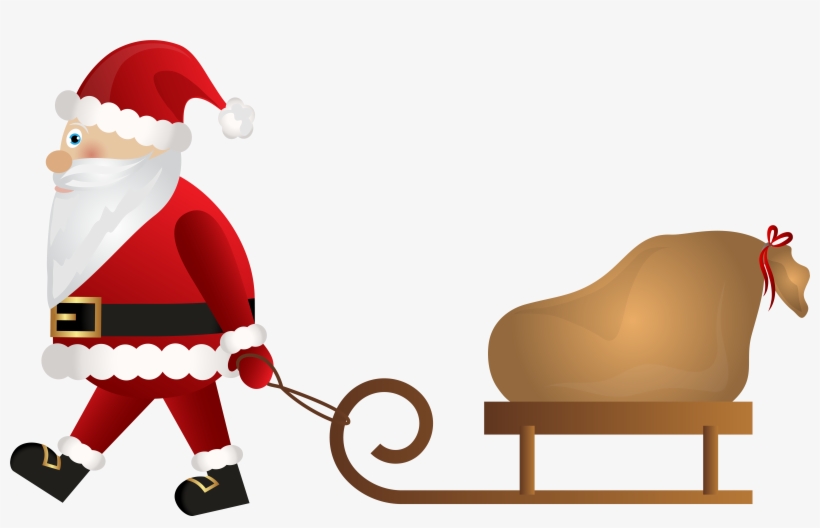 Picture Free Library Santa Claus Sleigh Clipart - Santa Claus, transparent png download