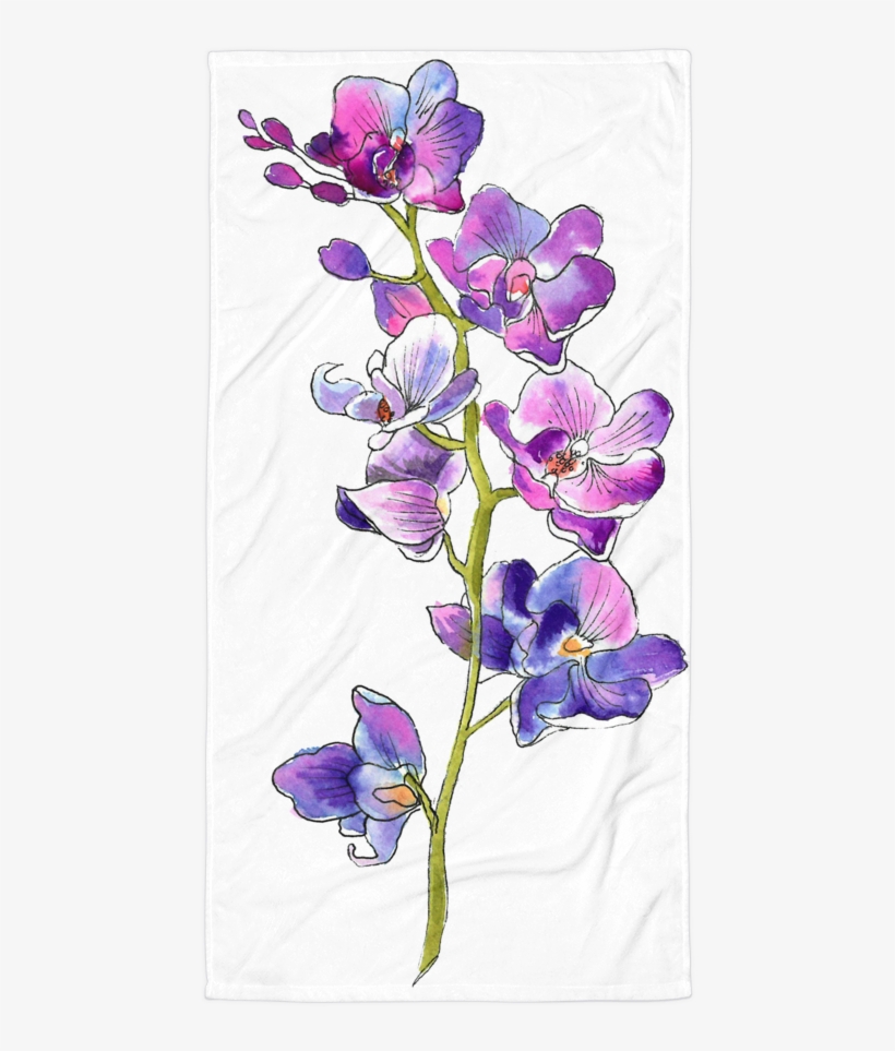 Purple Orchids Towel - Iphone, transparent png download
