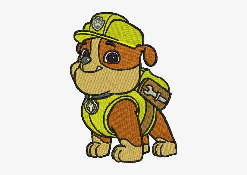 Rubble Paw Patrol Embroidery Designs Cartoon Character - Paw Patrol Iron On Patch, transparent png download