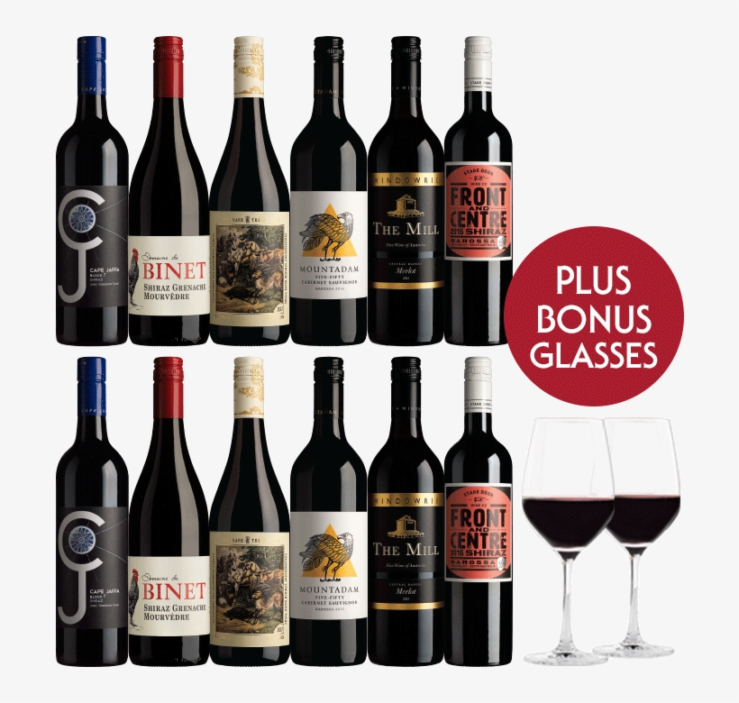 Combined To Shine Red Dozen Plus Bonus Glasses - Barossa Valley Shiraz 6-pack, transparent png download