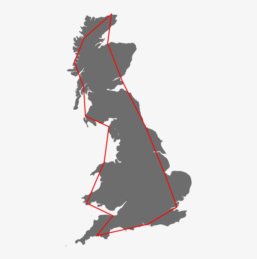 Britain Fractal Coastline 200km - Three Peak Challenge Map, transparent png download