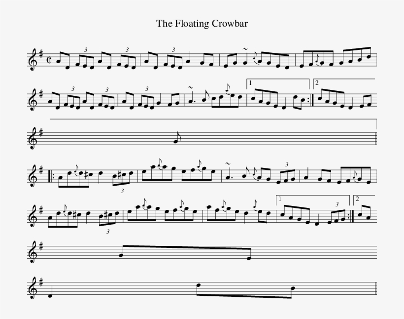 Listen To Floating Crowbar, The - Sheet Music, transparent png download