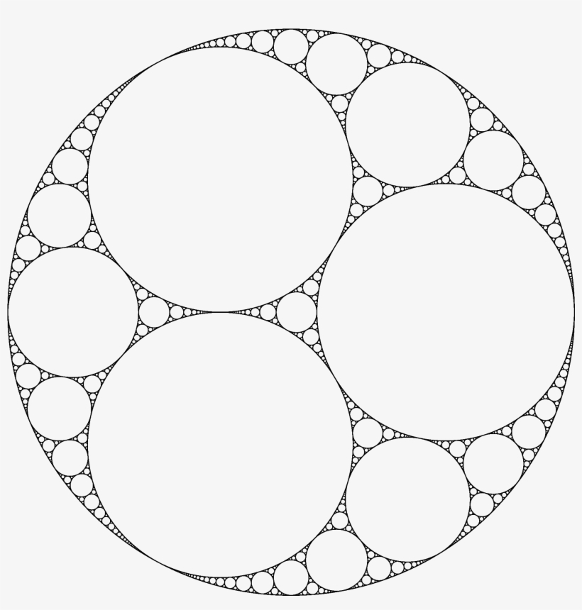 Tangential Circles Of Varying Sizes Inside Of One Large - Apollonian Circles, transparent png download