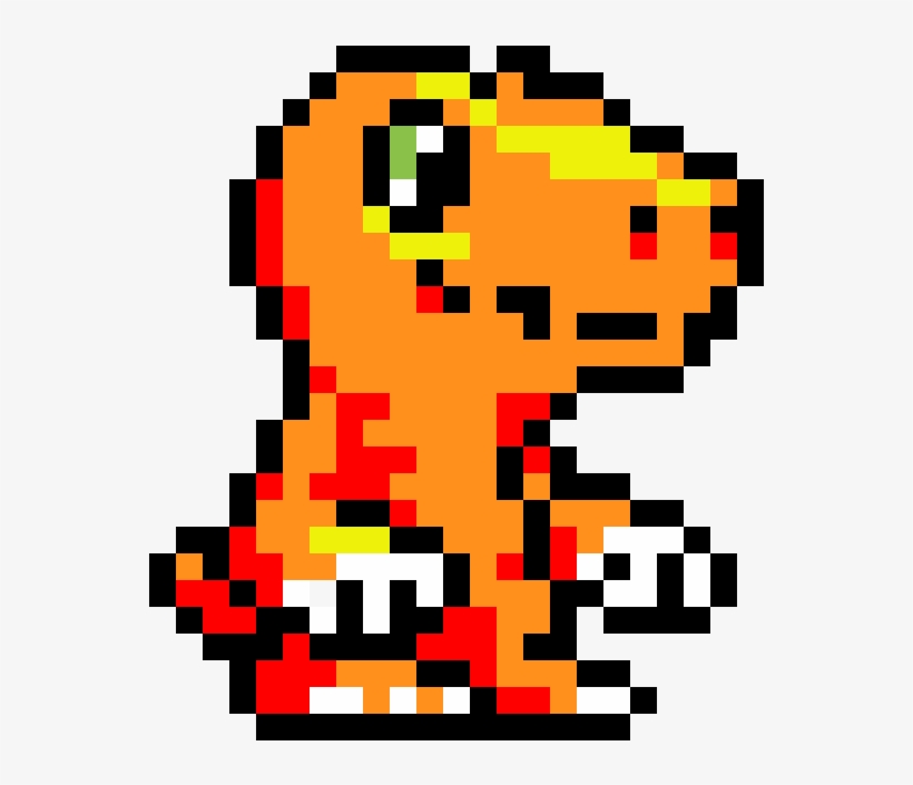 Agumon - Pixel Art Digimon Minecraft, transparent png download