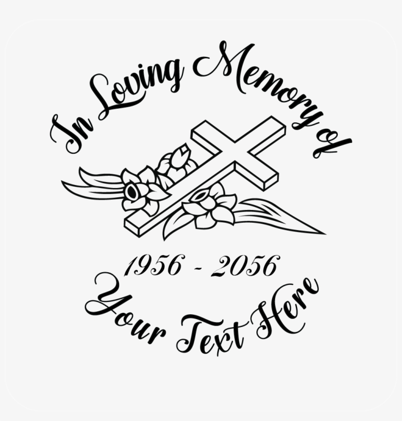 Library In Loving Decal Photomal Com - Cross And Flowers Sticker, transparent png download