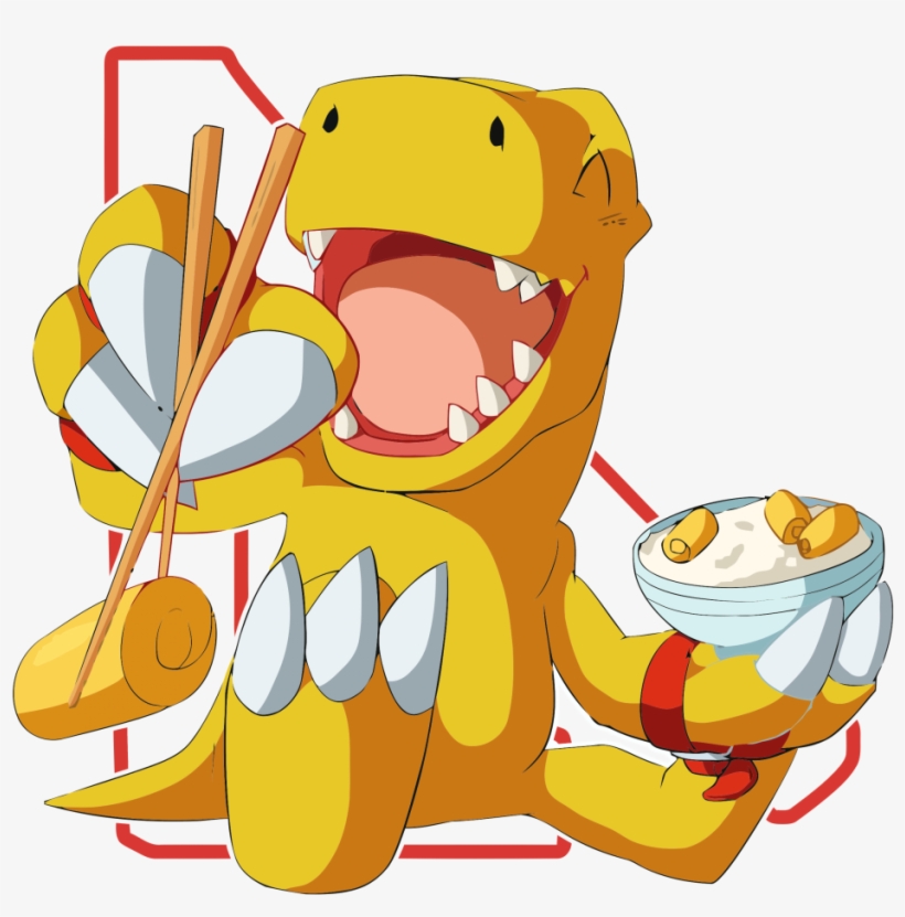 Dinosaur Slouchy V-neck Agumon Tamagoyaki, transparent png download