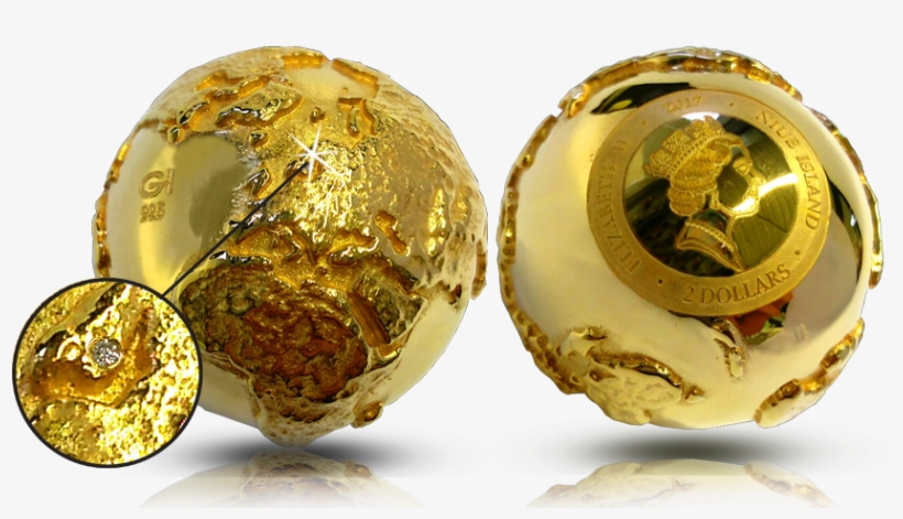 Golden Globe Coin - Gold Globe Coin, transparent png download