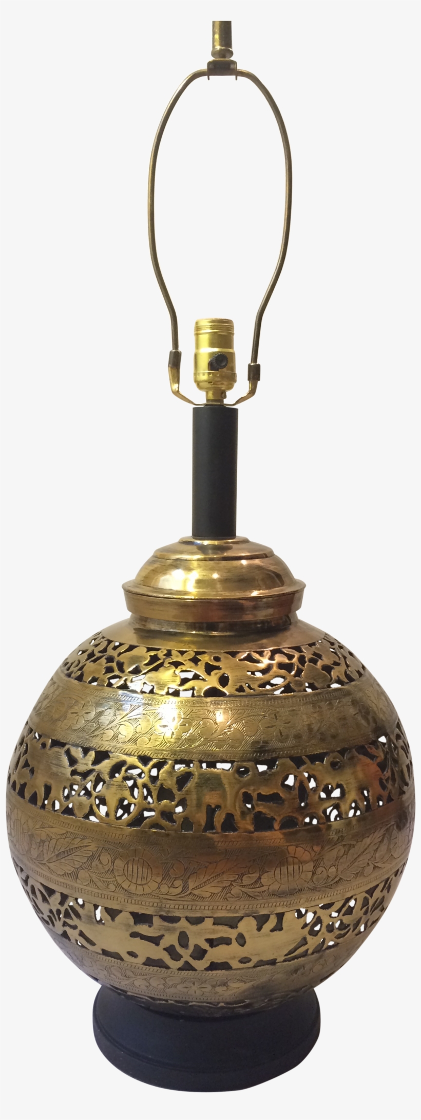 Large Pierced Brass Globe Shaped Lamp On Chairish - Brass, transparent png download