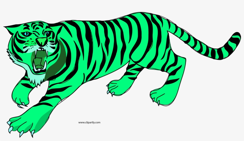 Large Tigger Growling And Having His Claws Outside - Clipart Tiger No Background, transparent png download