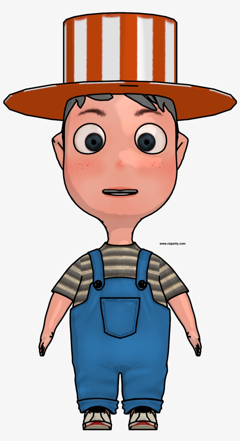 Cartoon Boy With Hat Front View Clipart Png - Portable Network Graphics, transparent png download