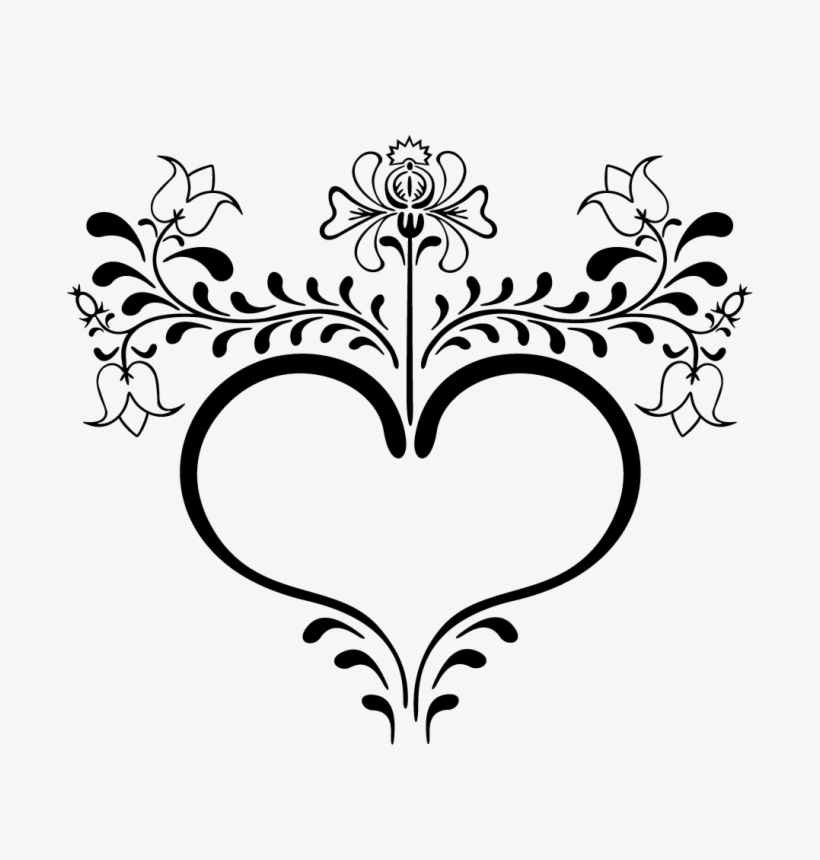 Heart & Flowers Decal Style - Ornament 17 Postcards (package Of 8), transparent png download