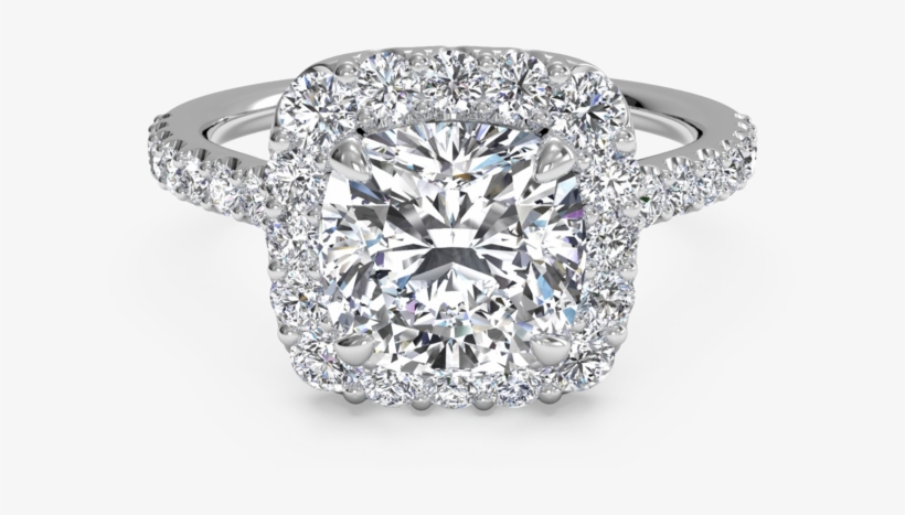Halo Ring Transparent - Halo Engagement Rings 18k, transparent png download