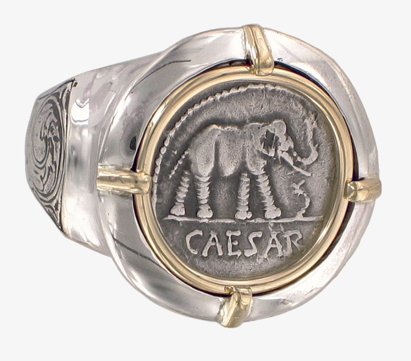 Julius Caesar Coin Ring - Emblem, transparent png download