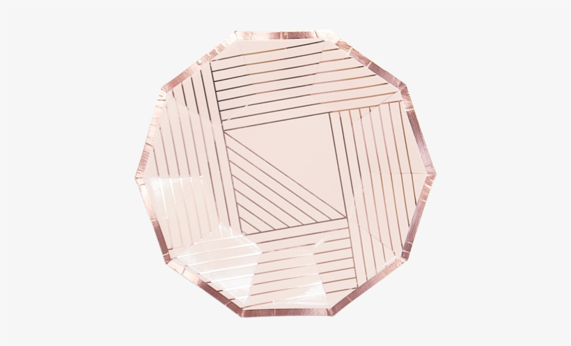 Pale Pink Striped Small Paper Plates - Plate, transparent png download