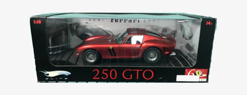 18 Hot Wheels Elite Ferrari 250 Gto '62 Chrome Red - Ferrari, transparent png download