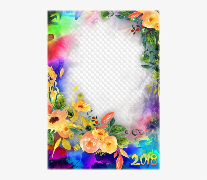 Painted Flowers - Flower Frames 2018, transparent png download