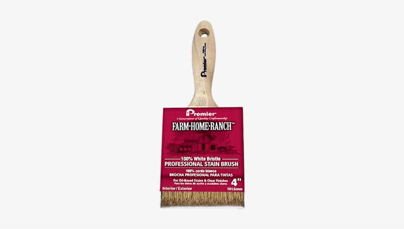 Farm Home Ranch 100% White Bristle Stain Brush - Premier Paint Roller/z Pro Farm/ranch Pro Stain Brush,, transparent png download