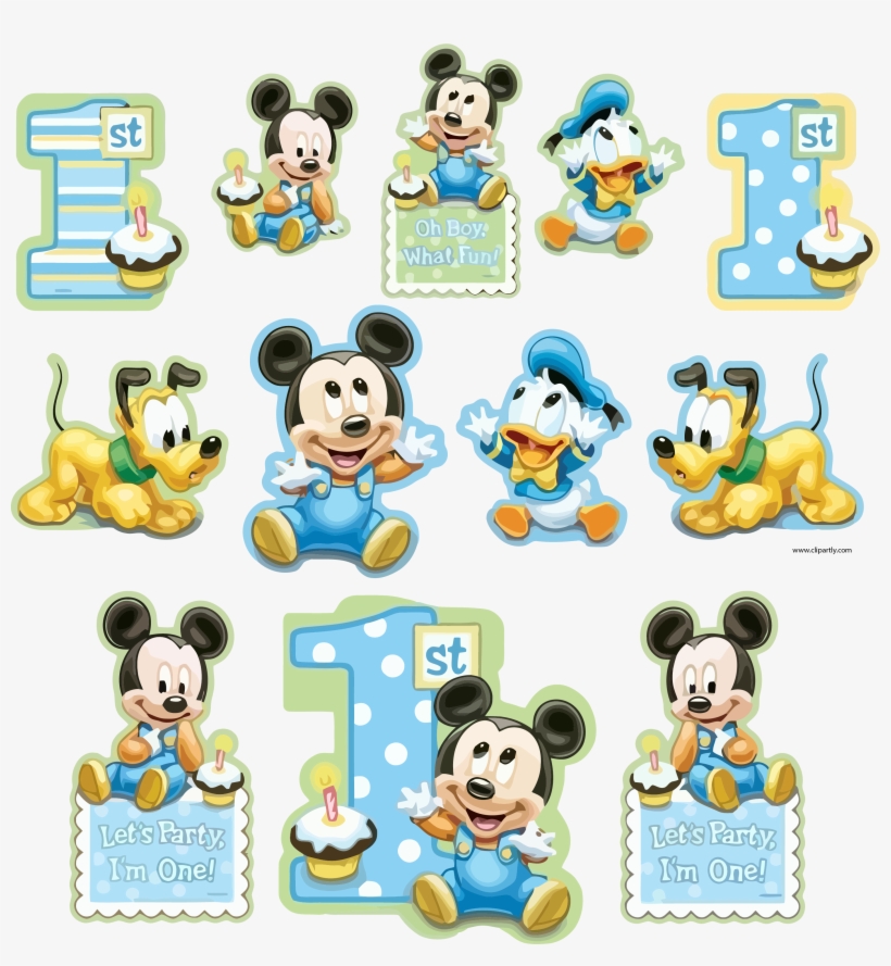 Download All Sticker Sample Mickey And Friends Baby Clipart - Happy 1st ...