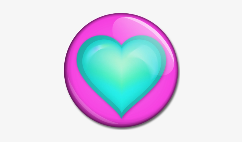 Turquoise Heart On Pink Background - Pink Heart With Green Background, transparent png download