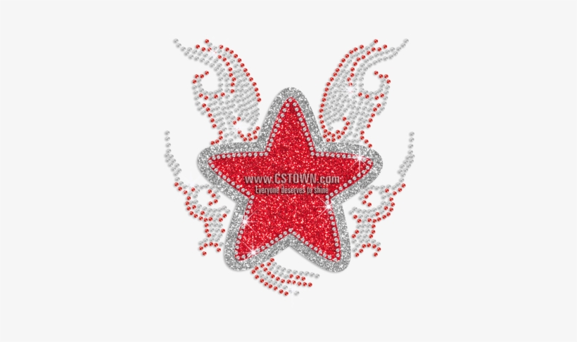 Customizable Star Shining Iron-on Glitter Rhinestone - Vector Silueta De Estrella, transparent png download