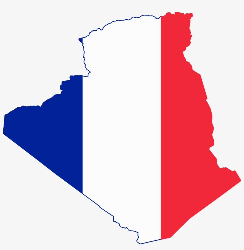 French Algeria Flag Map - Flag Map Of Algeria, transparent png download