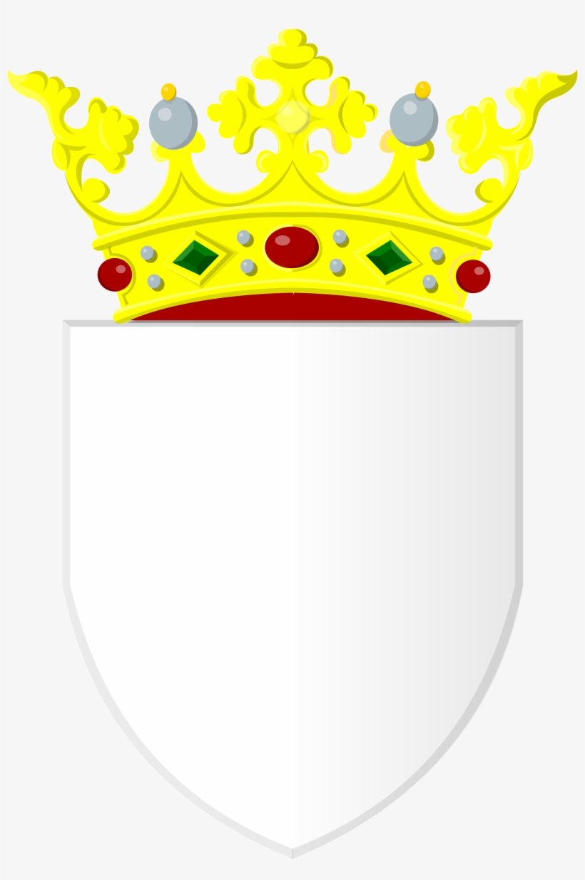 Silver Shield With Golden Crown - Silver, transparent png download