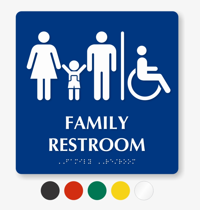 Ada Braille Family Restroom Sign, transparent png download