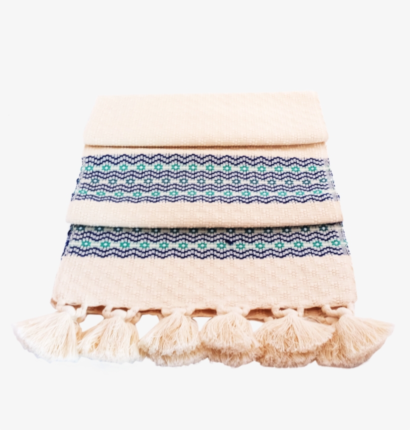 Aqua Thick Stripe Florecitas Runner - Wool, transparent png download