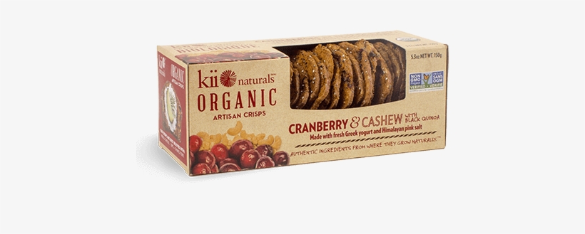 Cranberry & Cashew - Kii Naturals Artisan Crisps Organic Cranberry And Cashew, transparent png download